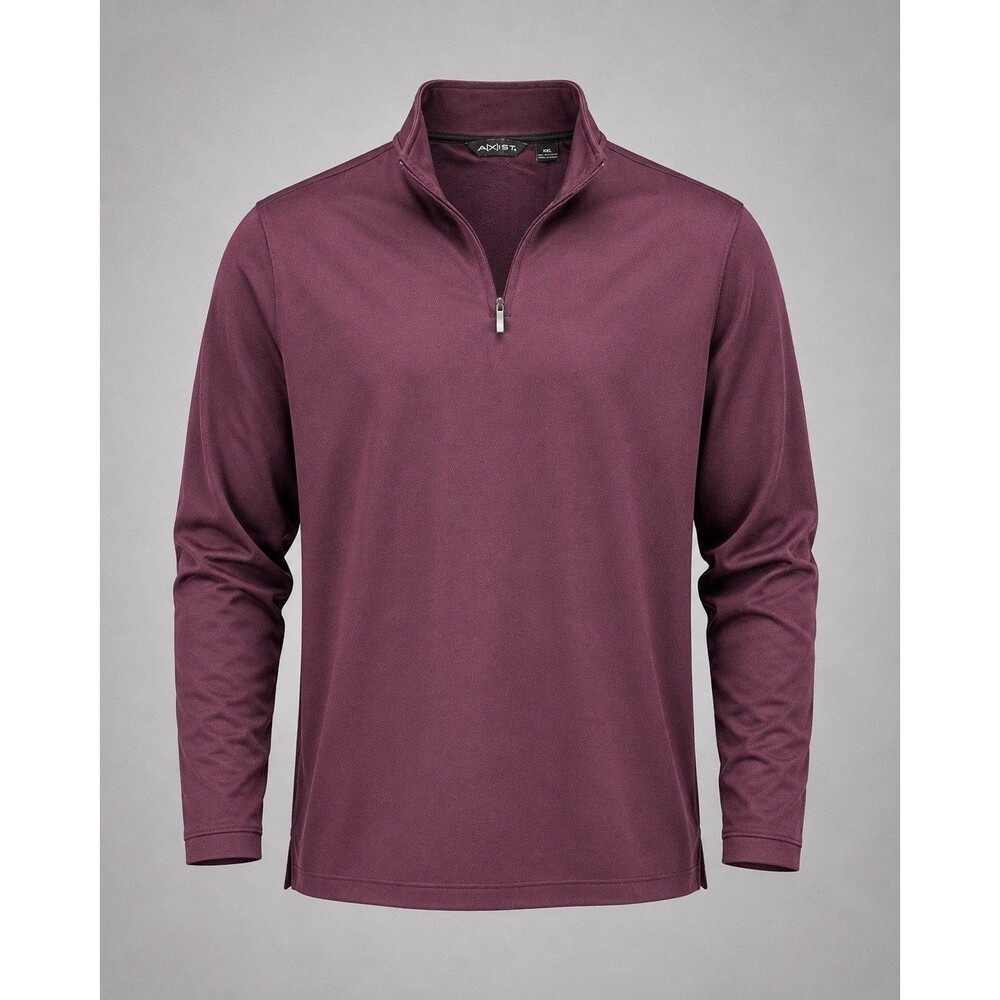 Axist XXL Quarter Zip Pullover Polo Golf Shirt Burgundy Performance Polyester